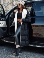 Dámska zimná bunda BALLMODA dlhá s kožušinou čierna FashionStreet TY4586