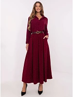 Elegantná maxi sukňa s ozdobným lemom bordová (19720) Elegantná maxi sukňa s ozdobným lemom bordová (19720)