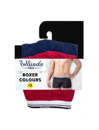 Dvojité balenie bavlnených boxeriek BOXER COLOURS 2x - BELLINDA - červená Dvojité balenie bavlnených boxeriek BOXER COLOURS 2x - BELLINDA - červená