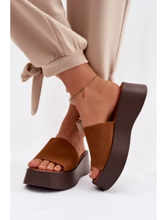 Dámské pantofle na platformě Camel Liorisse