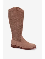 Dámske čižmy HY61-8022 beige - S.Barski