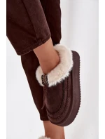 Śniegowce Damskie Z Futerkiem Na Platformie Czekoladowe Rosmira