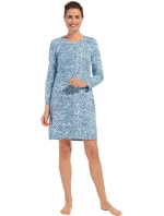 Dámska nočná košeľa 10232-160-2 modrá so vzorom - Pastunette