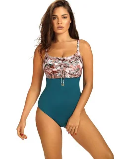 Dámske jednodielne plavky Bahia 4 S684BI4-1 béžové tmavé.zelená - Vlastné