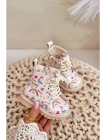 Detské zateplené členkové topánky so zipsom Unicorns Beige Tiptop Detské zateplené členkové topánky so zipsom Unicorns Beige Tiptop