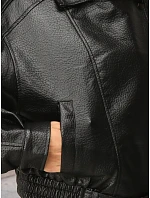 Krátka čierna kožená bunda v štýle Ramones od FashionStreet TY5844 Krátka čierna kožená bunda v štýle Ramones od FashionStreet TY5844