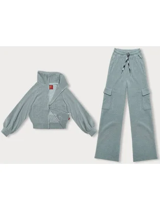 Casual komplet v mätovej farbe s nohavicami typu cargo (AMG-338A) Casual komplet v mätovej farbe s nohavicami typu cargo (AMG-338A)