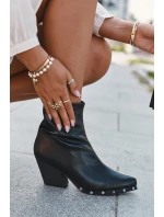 Botki Kowbojki Damskie Z Eko Skóry Na Słupku Czarne Abrielle