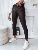 Dámske voskované nohavice KARLA tmavohnedé FashionStreet UY1787 Dámske voskované nohavice KARLA tmavohnedé FashionStreet UY1787