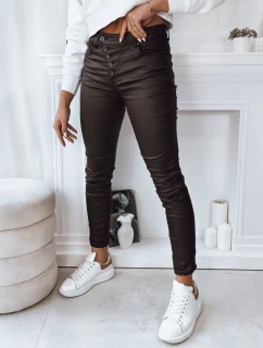 Dámske voskované nohavice KARLA tmavohnedé FashionStreet UY1787
