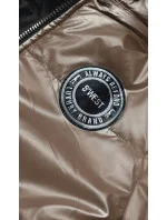 Dámska bunda v kakaovej farbe s odopínacou kapucňou (B8086-12)