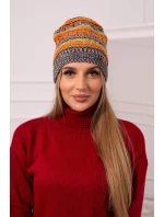 Čiapka s fleecom Patrycja K254 oranžová+čierna