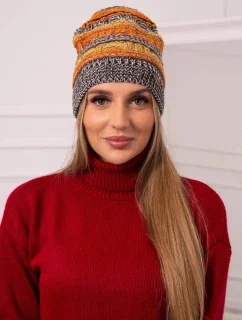 Čiapka s fleecom Patrycja K254 oranžová+čierna