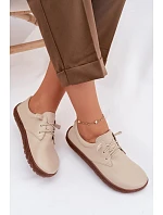 Kožené dámské polobotky Barefoot Zazoo 10189 Béžové