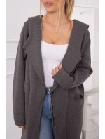 Zateplená bunda s kapucňou v grafitovej farbe