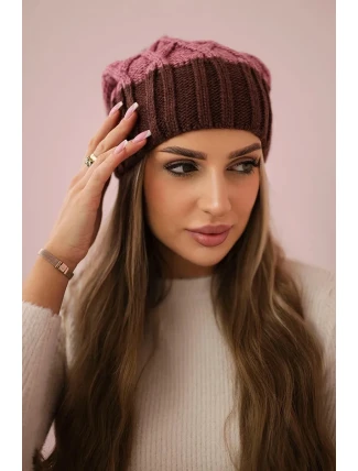 Milano fleecová čiapka K203 tmavo ružová+hnedá Milano fleecová čiapka K203 tmavo ružová+hnedá