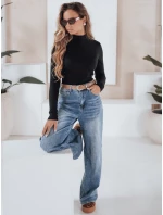 Dámsky sveter s polovičným rolákom TARLENA black FashionStreet MY2483