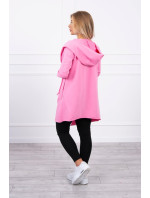 Voľná bunda s kapucňou ružová