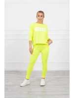 Súprava s neónovou potlačou Queen yellow