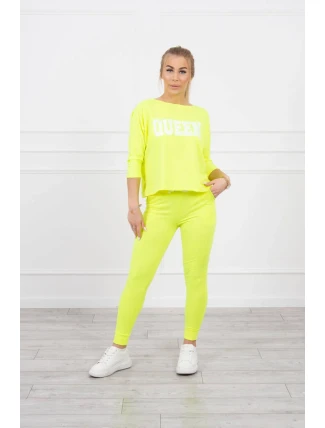 Súprava s neónovou potlačou Queen yellow