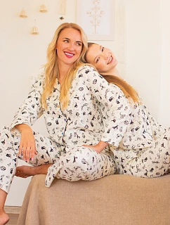 Pyžamo Key LNS 921 B26, s dlhými rukávmi, veľkosti XS–XL, zapínacie