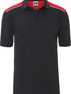 Daiber JN 858 Pánske pracovné polo tričko z piké – Farba 02.0858 carbon/red