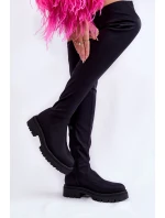 Damskie Kozaki Za Kolano Czarne Brinna