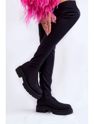 Damskie Kozaki Za Kolano Czarne Brinna