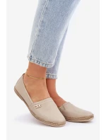 Eleganckie Skórzane Espadryle Damskie Zazoo 10177 Beżowe