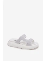 Zdobione Klapki Damskie Na Platformie Białe Jestella