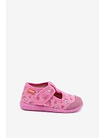 Dětské pantofle Milami na suchý zip lesklé růžové Jasimrra Dětské pantofle Milami na suchý zip lesklé růžové Jasimrra