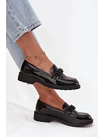 Dámske lakované mokasíny HY52-541 Black - S.Barski