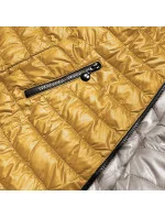 Béžovo-tmavo žltá obojstranná dámska prešívaná bunda (M20-7636-62+75)
