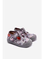Dětské pantofle Milami elastické na suchý zip jednorožec šedé Ambette