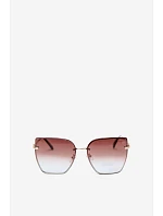Bezrámové slnečné okuliare typu cat-eye s UV filtrom 400, hnedo-modré