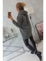 Zateplená mikina s kapucňou v grafitovej farbe