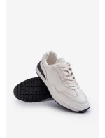 Sneakersy Męskie Skórzane BIG STAR NN174288 Białe