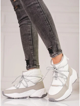 Dámske snehule bez podpätku KK274272 Biela - BIG STAR