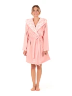 Dámsky župan Flora s kapucňou krátky 4856 3050 Pink Pearl - Vestis