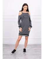 Šaty Tres Chic v grafitovej farbe