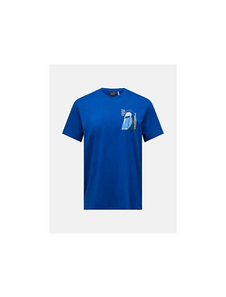 Pánske tričko PEAK PERFORMANCE M Explore Graphic Tee, modrá farba Pánske tričko PEAK PERFORMANCE M Explore Graphic Tee, modrá farba