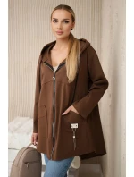 Punto Milano Zimná mikina s kapucňou hnedá