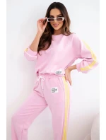 Dámska tepláková súprava Masełko s legínami a voľnou mikinou candy pink
