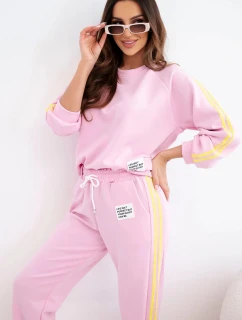 Dámska tepláková súprava Masełko s legínami a voľnou mikinou candy pink