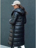 Dámsky prešívaný zimný kabát s kapucňou GRACE čierny FashionStreet TY4501