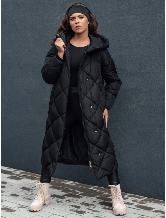 Dámska prešívaná zimná bunda s kapucňou FEMACOAT black FashionStreet TY4593