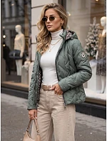 Dámska prechodná bunda s kapucňou, zelená, FashionStreet TY5775 Dámska prechodná bunda s kapucňou, zelená, FashionStreet TY5775