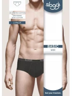 Pánske nohavičky Basic Midi 2P - BLACK - black 0004 - SLOGGI Pánske nohavičky Basic Midi 2P - BLACK - black 0004 - SLOGGI