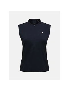 Dámske tričko PEAK PERFORMANCE W Mountainbreath Sleveless Polo, čierna farba