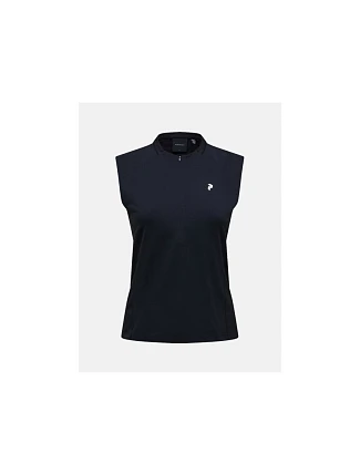 Dámske tričko PEAK PERFORMANCE W Mountainbreath Sleveless Polo, čierna farba